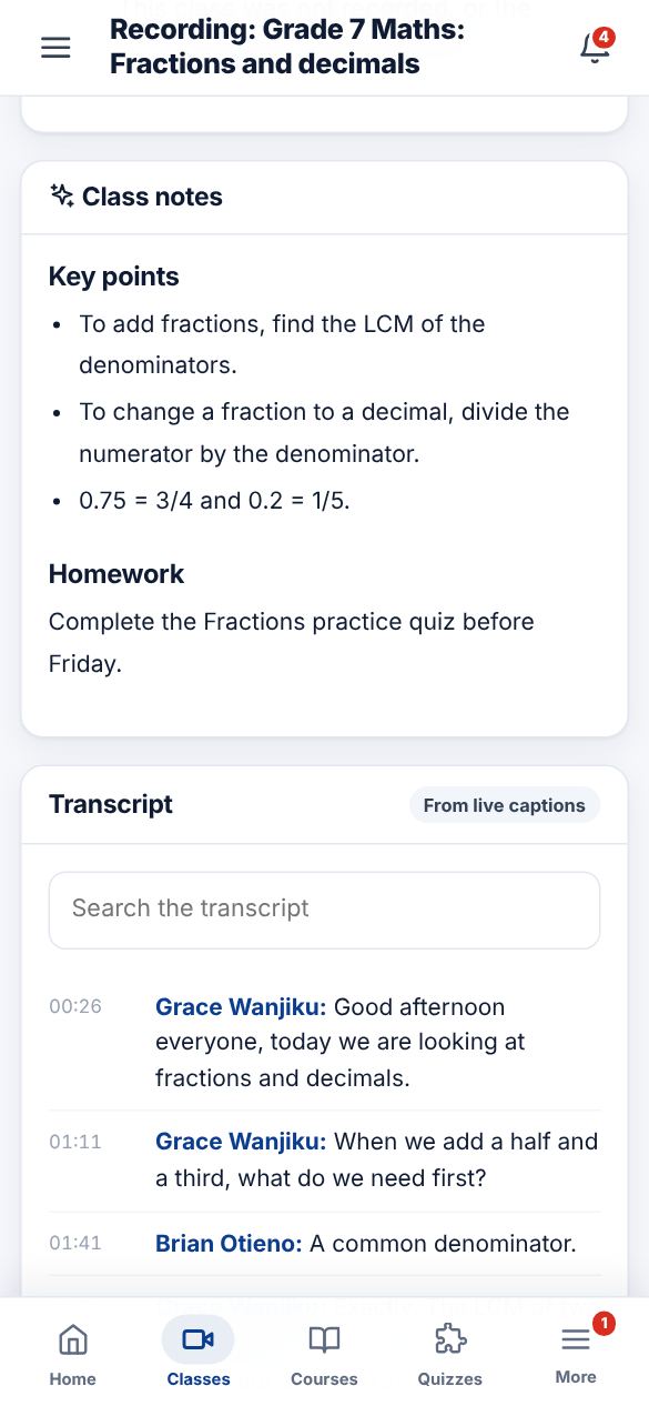 Screenshot: Watch and search
