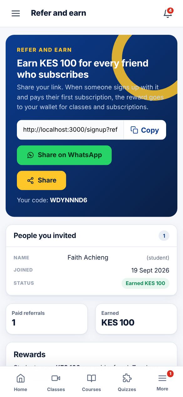 Screenshot: Copy your link